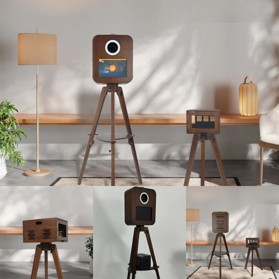 Wooden Vintage Tripod Photo Booth